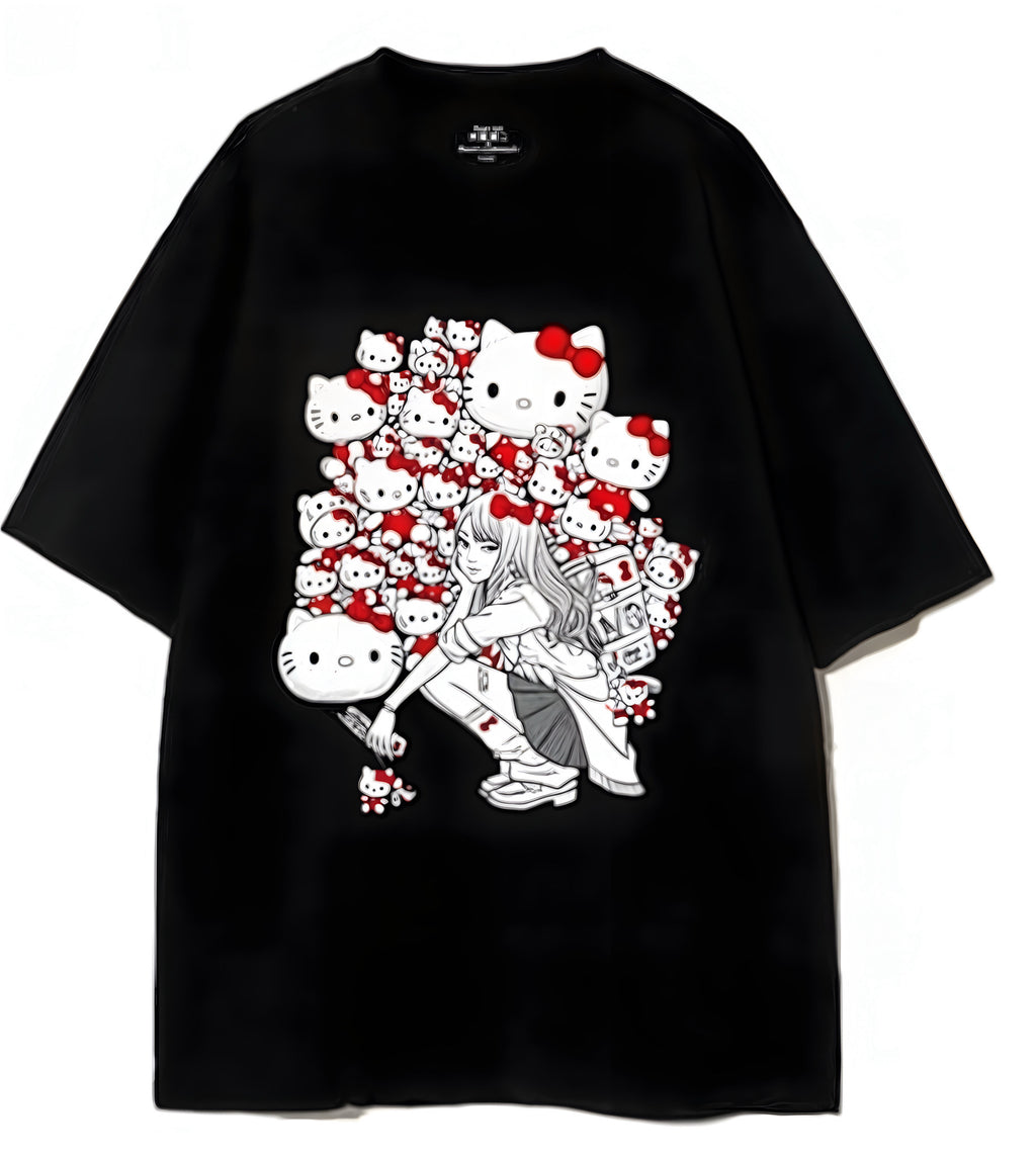 JUNJI ITO x Sanrio Rugged T-shirt | Hello Kitty x GYARU TOMIE | PREORDER