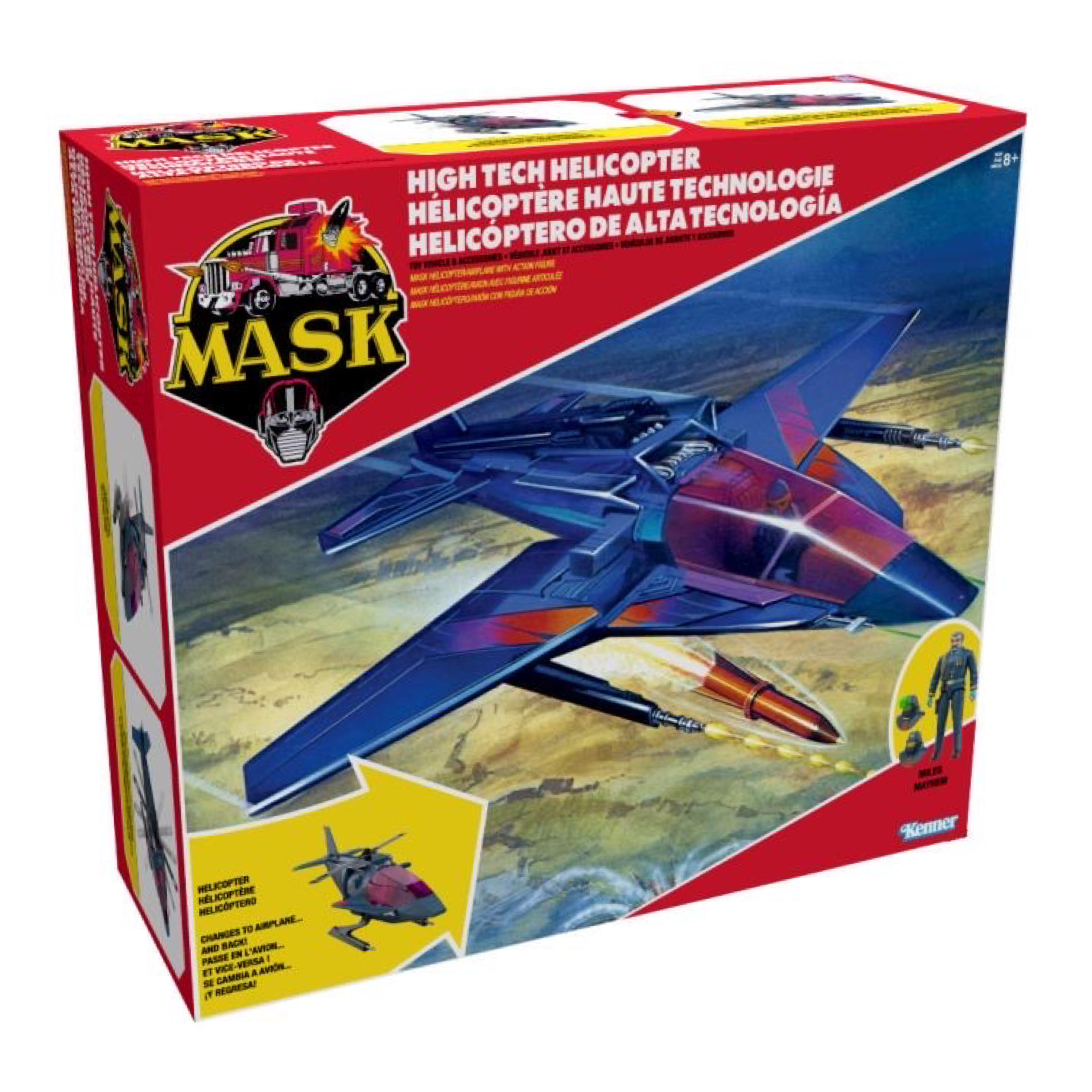 M.A.S.K. High Tech Helicopter Vehicle & Miles “Wolf” Mayhem Set | Preorder