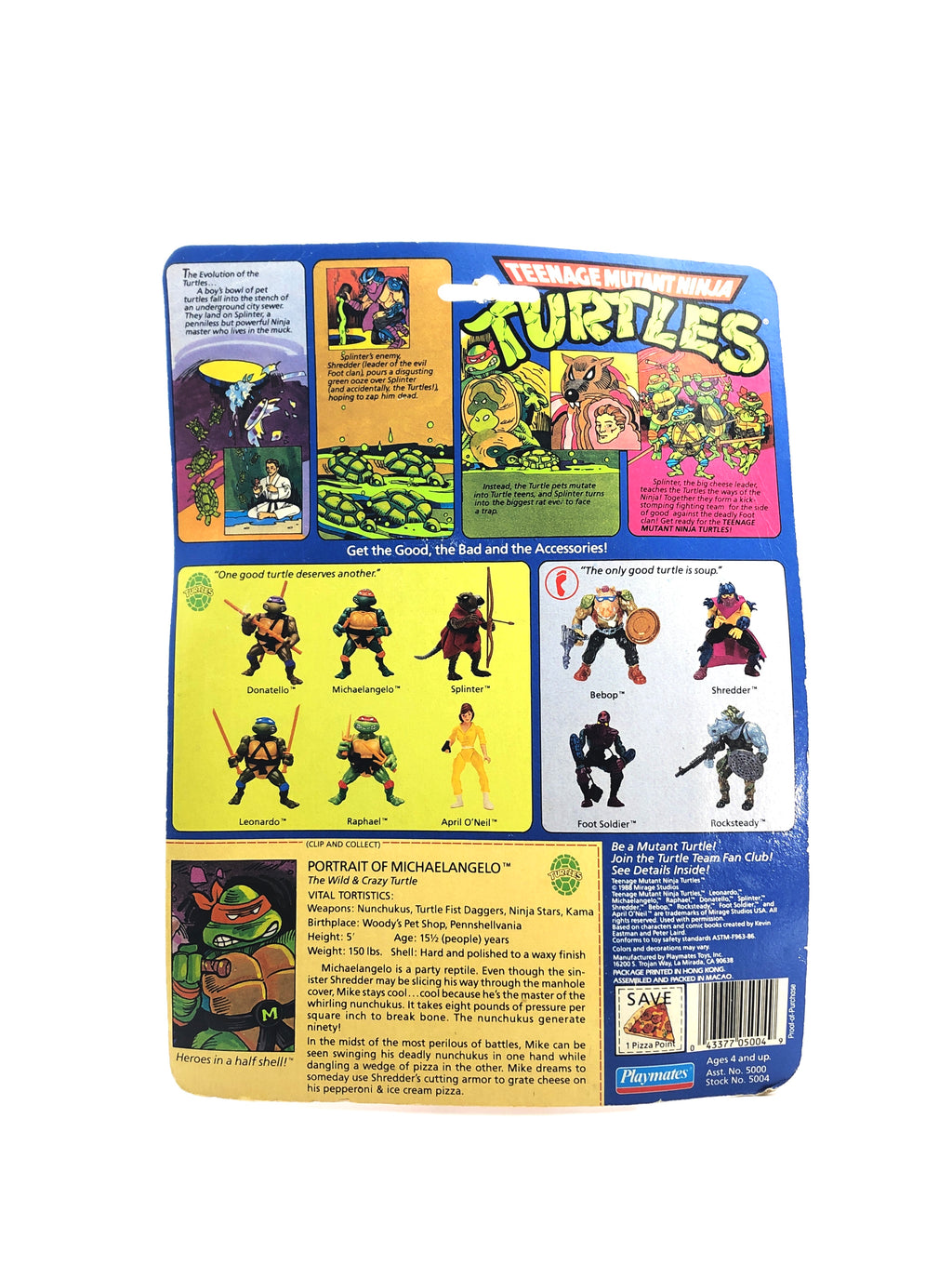 Teenage Mutant Ninja Turtles Michelangelo (Playmates, 1988)